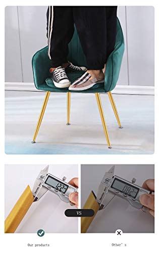 Modern Kitchen Dining Room Chairs Living Room Kitchen Velvet Dining Chairs With Arms Rest Back Support Golden Metal Legs (Color : Dark grey)