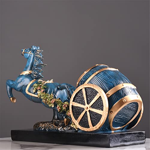 LUKEO Retro war car statue wine rack decoration war horse wine barrel wine bottle holder wine crafts ornaments