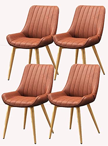dining chair Office Reception Chairs Business Dining Chairs Set Kitchen Dining Chairs Set of 4 Metal Feet Comfortable Cushions and Backrest Leath