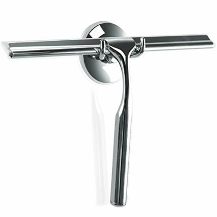 Ulinek Shower Window Squeegee, Stainless Steel Squeegee Shower Wiper Scraper Cleaner with Strong Storage Hook for Bathroom Floor Kitchen Wet Room