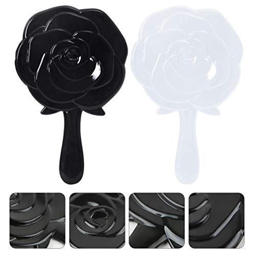 minkissy 2PCS Hand Mirror Vanity Makeup Mirror Vanity Mirror Travel Mirrors with Handle Rose Hand Mirror Mirror for Makeup