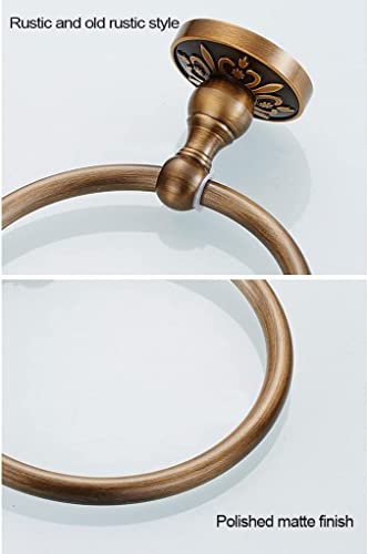 RAKUTE Antique Towel Rack Towel Ring, Space Aluminum Retro Towel Hanger Bath Towel Rack, Wall Mount Bathroom Ring