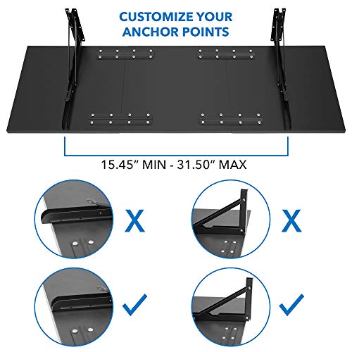 Mount-It! Heavy Duty Drop Down Table, Wall Mounted Drop Leaf Tables 45x15x7 Inches, Collapsible, Folding Workbench for Home Office, Laundry Room,