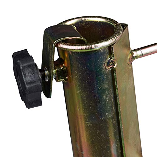 Relaxdays Sun Umbrella Lawn Stake, Garden Parasol Stand, Galvanized Steel, for Posts up to 32 mm, H=43 cm, Bronze