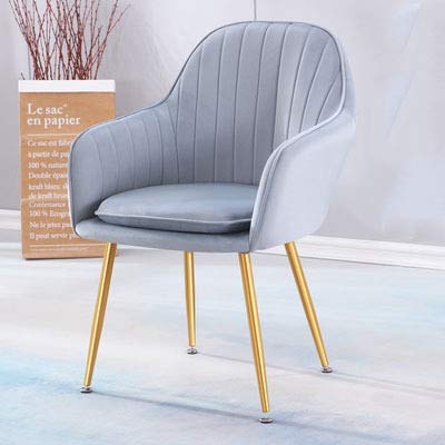 Modern Kitchen Dining Room Chairs Living Room Kitchen Velvet Dining Chairs With Arms Rest Back Support Golden Metal Legs (Color : Dark grey)