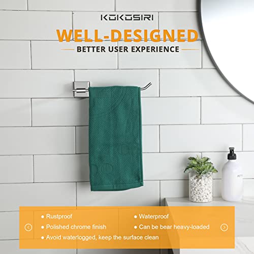 KOKOSIRI Hand Towel Rail Bathroom Towel Holder for Bath Kitchen 9 Inch Necklace Holder Hanger Chrome Stainless Steel Wall Mounted B3005CH