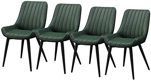 Modern Kitchen Dining Room Chairs Set Of 4 Dining Chairs Leather Soft Seat Living Room Chairs Non-Slip Metal Legs Kitchen Chairs For Reception Of