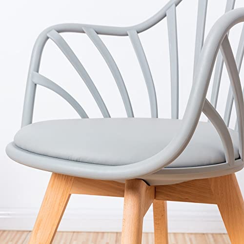 LIUZH Dining Room Chairs Backrest Armchair Living Room Plastic Folding Chair Dining Table Scandinavian Design Furniture (Color : Argento, Size :