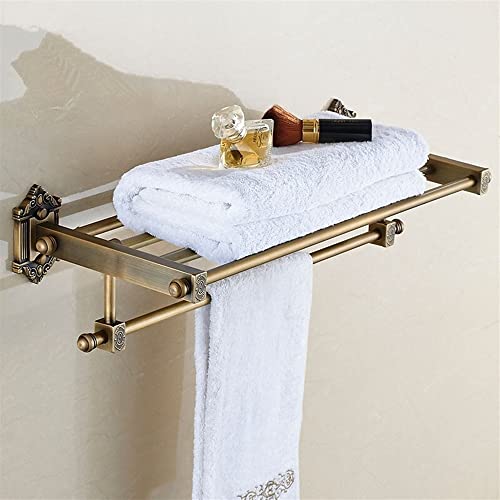 HIGOH Towel Racks,Bathroom Towel Rack Wall Mounted Towel Holder,Bathroom Accessories Solid Brass Antique Carved Towel Rack,Towel Holder,Bathroom