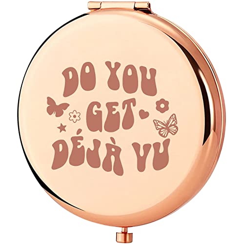 KEYCHIN Sour Album Pocket Mirror Rodrigo Fans Gifts Do You Get Deja Vu Sour Song Lyrics Compact Makeup Mirror for Women Girls Teenagers (Deja Vu