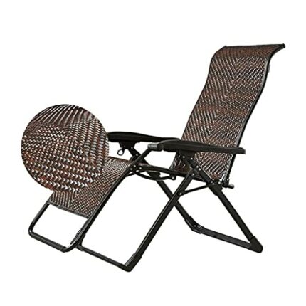 Sywlwxkq Zero Gravity Chairs, Folding Reclining Chairs, Wicker Chair, Lounger Deck Chairs, Beach Chairs, Sun Lounger, Super Width 52 CM, Beach Pa