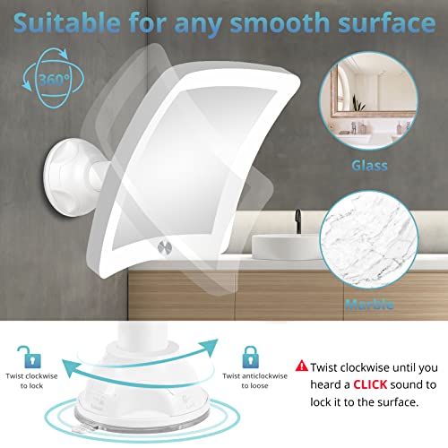 Fabuday 20X Magnifying Mirror with LED Light, Upgraded Lighted Makeup Mirror with Magnification, Portable Magnified Travel Mirror for Bathroom, S