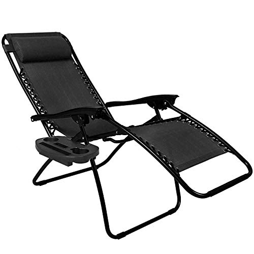 Luebel 2X Outdoor Folding Zero Gravity Chair Lounge Beach Patio Recliner Adjustable UK