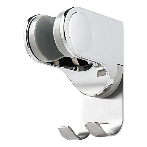 Hibbent Suction Cup Shower Head Holder, Removable Shower Head Bracket, Height Adjustable Shower Wand Holder & Wall Mount No Drill Shower Head Bra