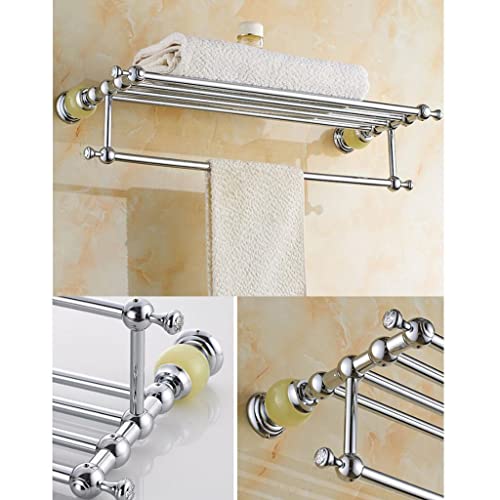 HIGOH Towel Racks,Bathroom Towel Rack Wall Mounted Towel Holder,New Brass and Jade Bathroom Accessories Towel Holder,Towel Bar,Towel Rack,Towel R