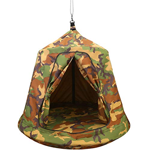 MIMIEYES Hammock Swing Waterproof Hanging Tent with LED Lights Maximum Load 330 lbs (blue)