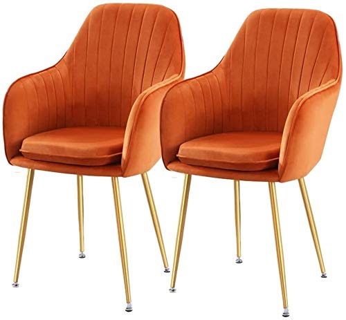 Modern Kitchen Dining Room Chairs Velvet Dining Chairs Set Of 2 With Metal Feet Armrest Backrest Lounge Chair Cushion Removable And Washable (Col