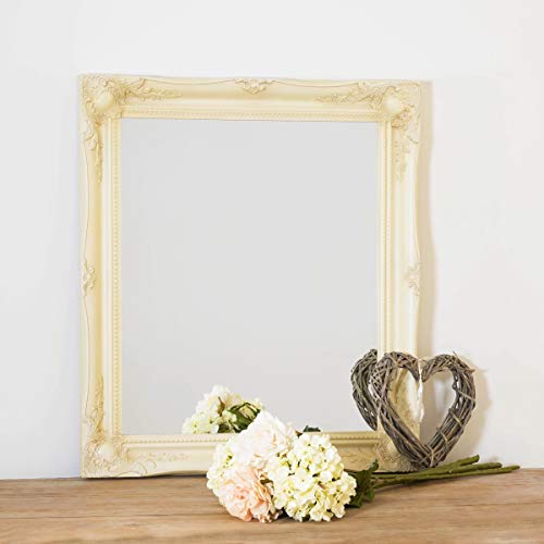 FRAMES BY POST 30" X 26" (66cmx76cm) Large Ivory/Cream Classic Frame Antique Design Ornate Shabby Chic Over Mantle Big Wall Mirror, 76 x 66