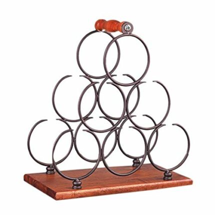 ZYZMH Countertop Wine Rack Storage Holder Stand Metal Tabletop Wine Organizer Rack Home Decor Bar Wine