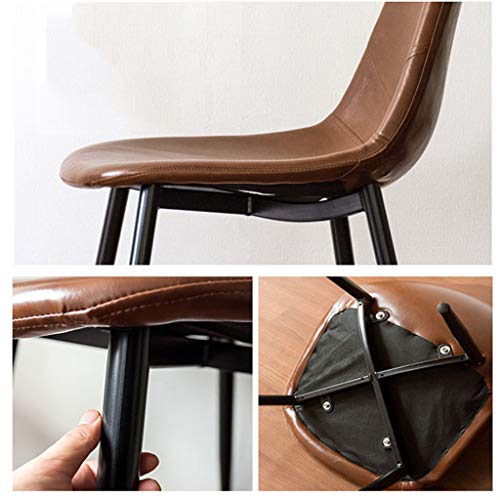 Modern Kitchen Dining Room Chairs Leather Dining Chairs Kitchen Chair Water Proof PU Leather Side Chair With Black Metal Legs For Dining And Livi