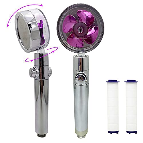 High Pressure Propeller Shower Head 360 ° Rotatable Shower Head Water-Saving Rainfall Shower Nozzle 2cm Universal Connector Bathroom Accessories,
