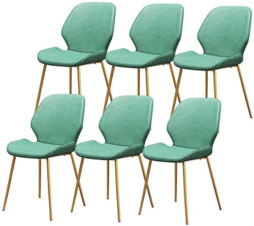 dining chair Kitchen Dining Room Furniture Chairs Dining Chairs Set Of 6 Vintage Dining Side Chairs PU Cushion Seat Bar Chairs Metal Legs Non-Sli