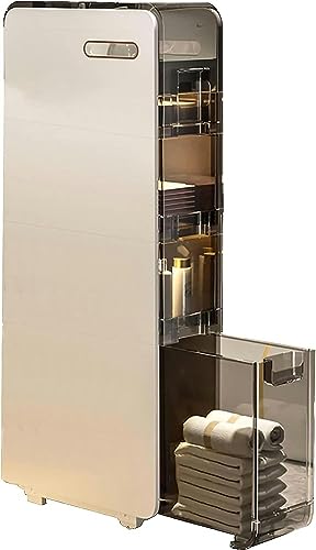 OPSREY Slim Bathroom Storage Corner Floor Cabinet, Narrow Toilet Paper Organiser Unit for Small Space, Home Living Room Bedroom