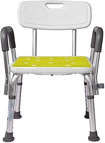 Bath Stools,Shower Stool Bathroom Seat Lightweight Aluminum Bath Chair with Backrest with Armrests Non-Slip Height Adjustable Mature Elderly Preg