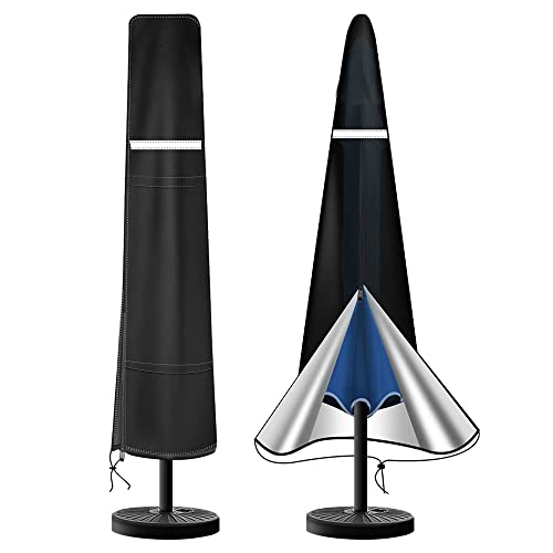 OZYAN Parasol Cover Patio Umbrella Covers,Waterproof Windproof ,Anti-UV with Zip ,210D Oxford Fabric Garden Parasol Cover for 9ft to 11ft Garden