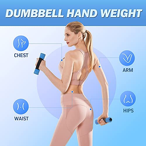 Cansena Dumbbells Hand Weight Set of 2, Exercise & Fitness Dumbbell with Anti-Slip Soft Grip & Hand Straps for Home Gym Equipment Workouts Weight