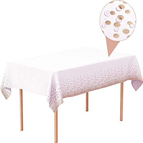 SEEROOTOYS Party Table Cloth, 2PC Plastic Wipeable Tablecloths, Oilproof Square Cover Protector for Picnic, Wedding, Christmas, Kitchen 54*108 in