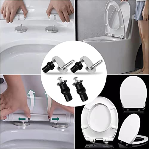 Quick Release Toilet Seat Fixings, Universal Toilet Seat Top Fittings, Quick Release Toilet Seat Hinges for WC Toilet Blind Holes (2 Pack)