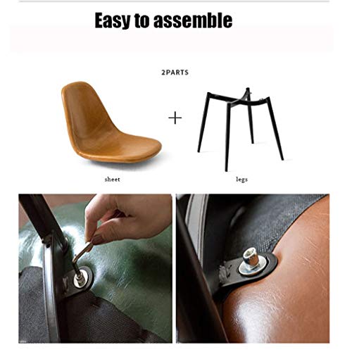 Modern Kitchen Dining Room Chairs Leather Dining Chairs Kitchen Chair Water Proof PU Leather Side Chair With Black Metal Legs For Dining And Livi