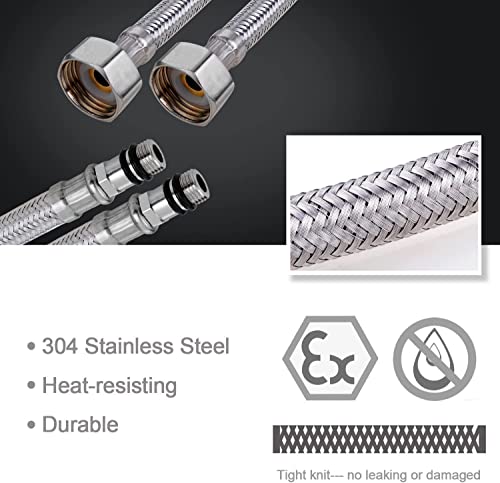 Hapilife Kitchen Tap Modern Design Monobloc Two Handle High Arc 360 Swivel Spout Mono Hot and Cold Water Sink Taps Mixers Faucet Brushed Nickel H