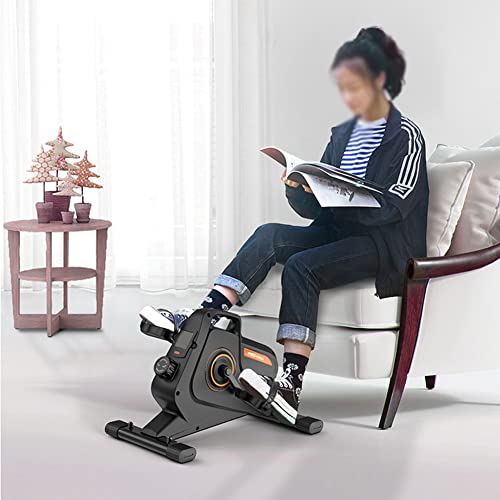 Under Desk Elliptical Machine, Adjustable 8 Speeds Elliptical Trainer with LED Display, Seated Pedal Exerciser, Compact Portable Elliptical Stepp