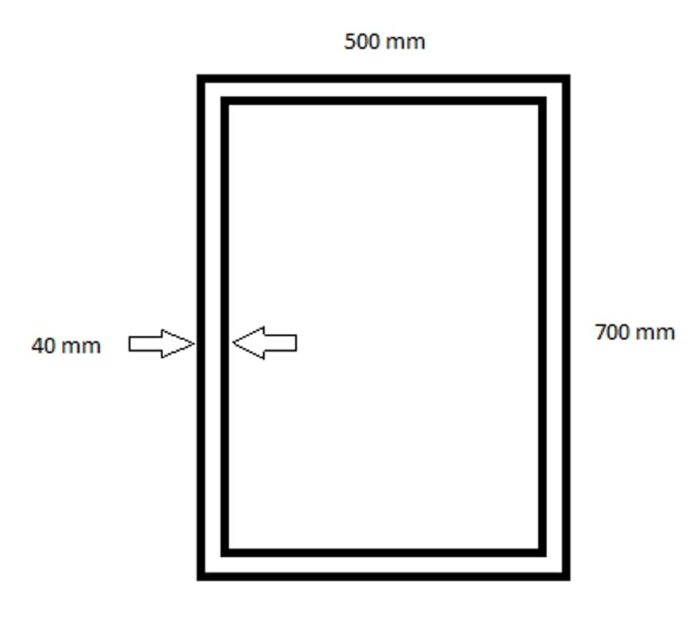 Zalena Jim 50 x 70 cm Frame Wall Mirror Design Mirror Bathroom Mirror for the Home Guest Bathroom Hallway Gadrobe Living Room