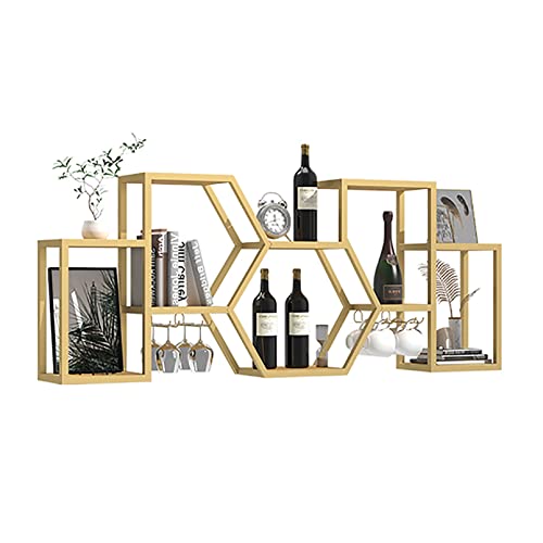 Modern Wall Mounted Wine Rack, Industrial Wine Rack With Shelves, Hanging Wine Holder, Wine Storage Shelf, Liquor Bottle Display Shelf, Wine Rack