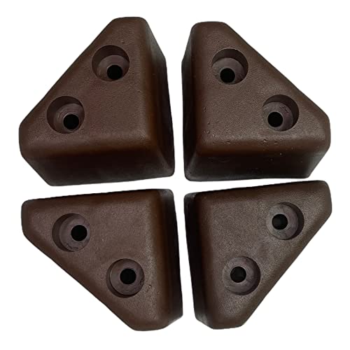 ProFurnitureParts 2.25" Tall Triangle Corner Sofa Legs, Brown Color, Set of 4, HDPE Plastic