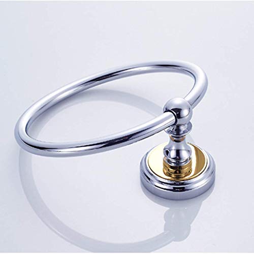KNOXC Towel Racks,Round Copper Towel Hanging from Silver Bathroom Towel Hanging Circle Towel Rack