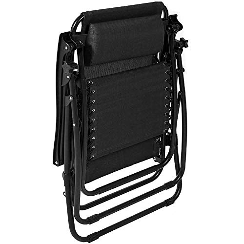 Luebel 2X Outdoor Folding Zero Gravity Chair Lounge Beach Patio Recliner Adjustable UK