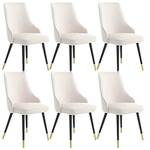 Kitchen Dining Room Furniture Chairs Dining Chairs Set Of 6 Living Room Side Chairs Water Proof PU Leather Kitchen Chairs with Metal Legs Kitchen