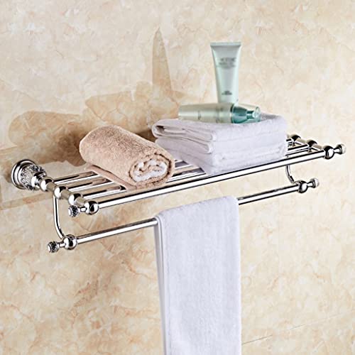 HIGOH Towel Racks,Bathroom Towel Rack Wall Mounted Towel Holder,Towel Rack,Wall Mounted Bathroom Accessories,Crystal Solid Brass Bath Hardware Ch