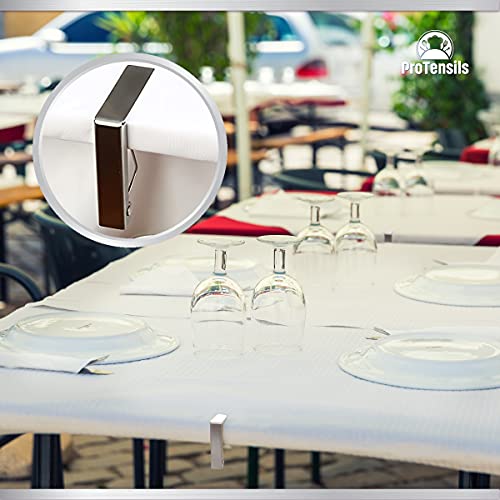 ProTensils 6 Pack Spring Tablecloth Clips Stainless Steel for Picnics, Outdoor Tables up 2.3" or 5.8cm table thickness