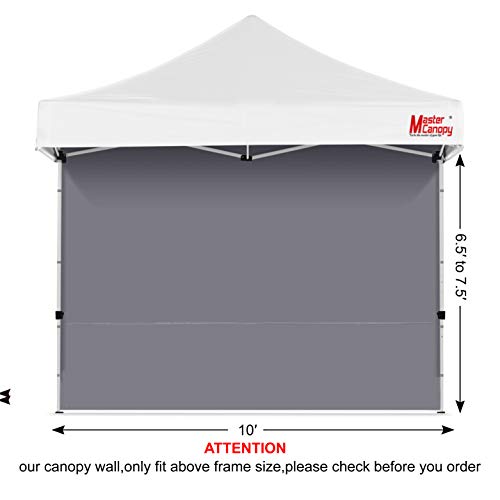 MasterCanopy Instant Gazebo Sidewall Panels Sunwall for 3x3M Pop Up Gazebo Tent,1 Pack (3x3M,Gray)