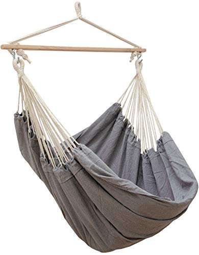 AMANKA Innovative XXL Swing Chair 185x130cm Hanging Seat made of cloth Grey