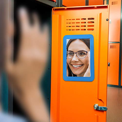 Magnetic Locker Mirror for School Locker, Gym Locker, Office Cabinet, Workshop or Refrigerator, Makeup Mirror, 5" x 7" (Black)