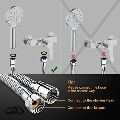 Ibergrif M20109-17 Shower Hose 1.7M, Replacement Shower Hose, Universal Shower Hose, Flexible Anti Twist Shower Hose for Bath Taps, Stainless Ste