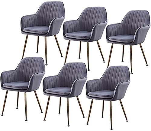 Modern Kitchen Dining Room Chairs Set Of 6 Dining Chairs Seating Seat Upholstered Flannel Fabric Armchair With Armrests Lounge Chair Reception Ch