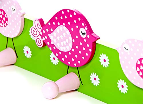Mousehouse Gifts Pink Bird Coat Hook Wall Hook for Girls Bedroom or Nursery Decoration