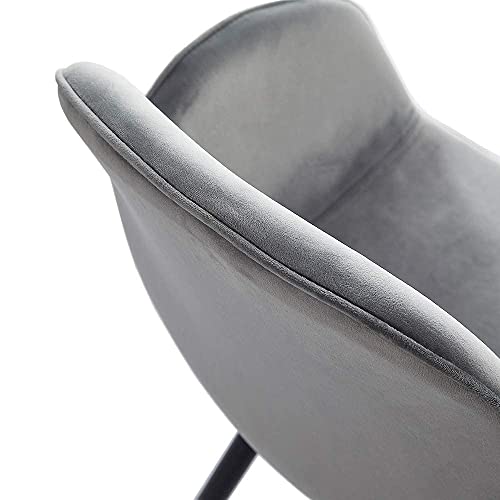 LeChamp Set of 2 Velvet Dining Chair Occasional Armchair with Armrests & Backrest Leisure Chair for Kitchen Lounge Bedroom Living Room Accent Tub